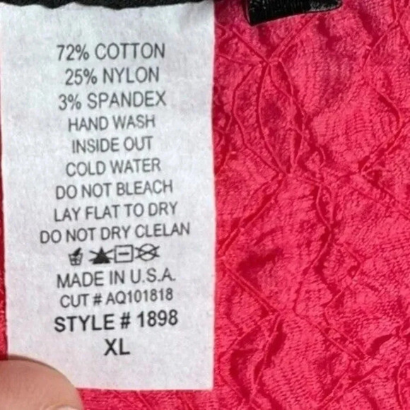 Yushi Red Tunic Crinkle knit Lagenlook Top size XL - Picture 5 of 6